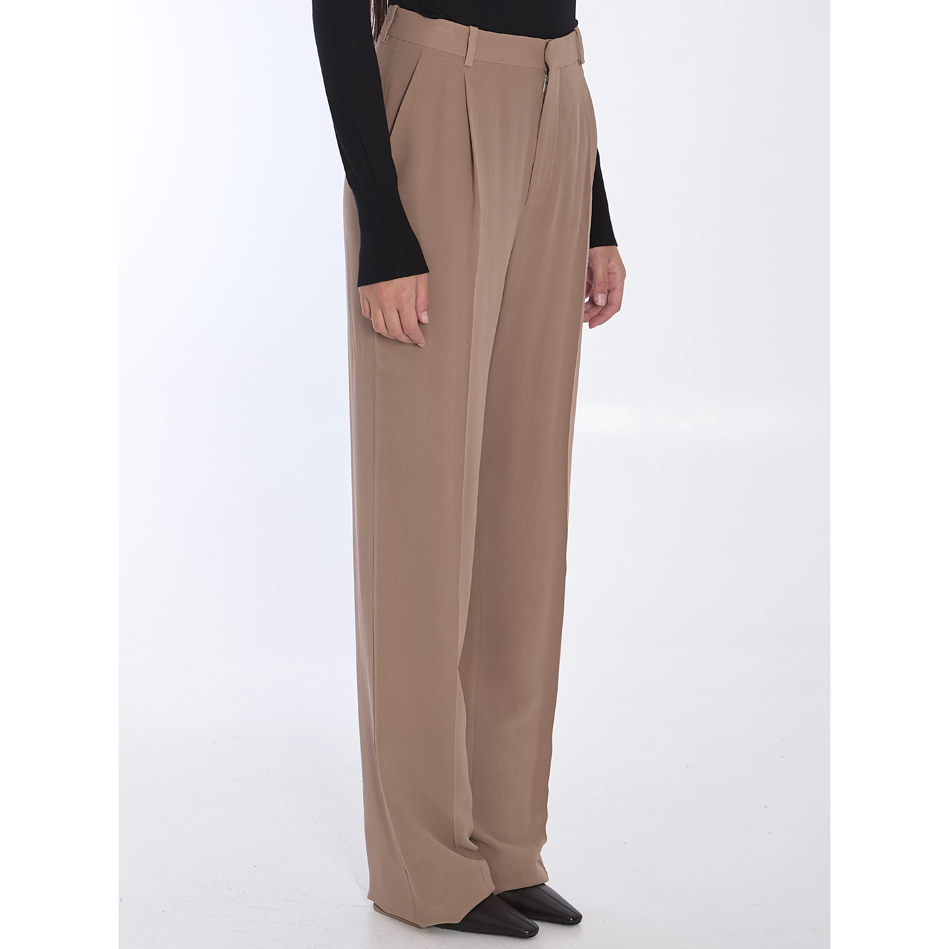 Silk crêpe trousers
