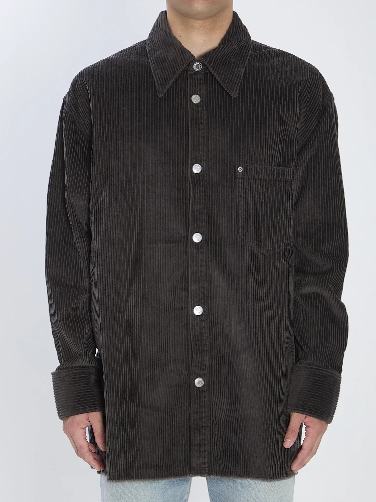 Corduroy velvet overshirt