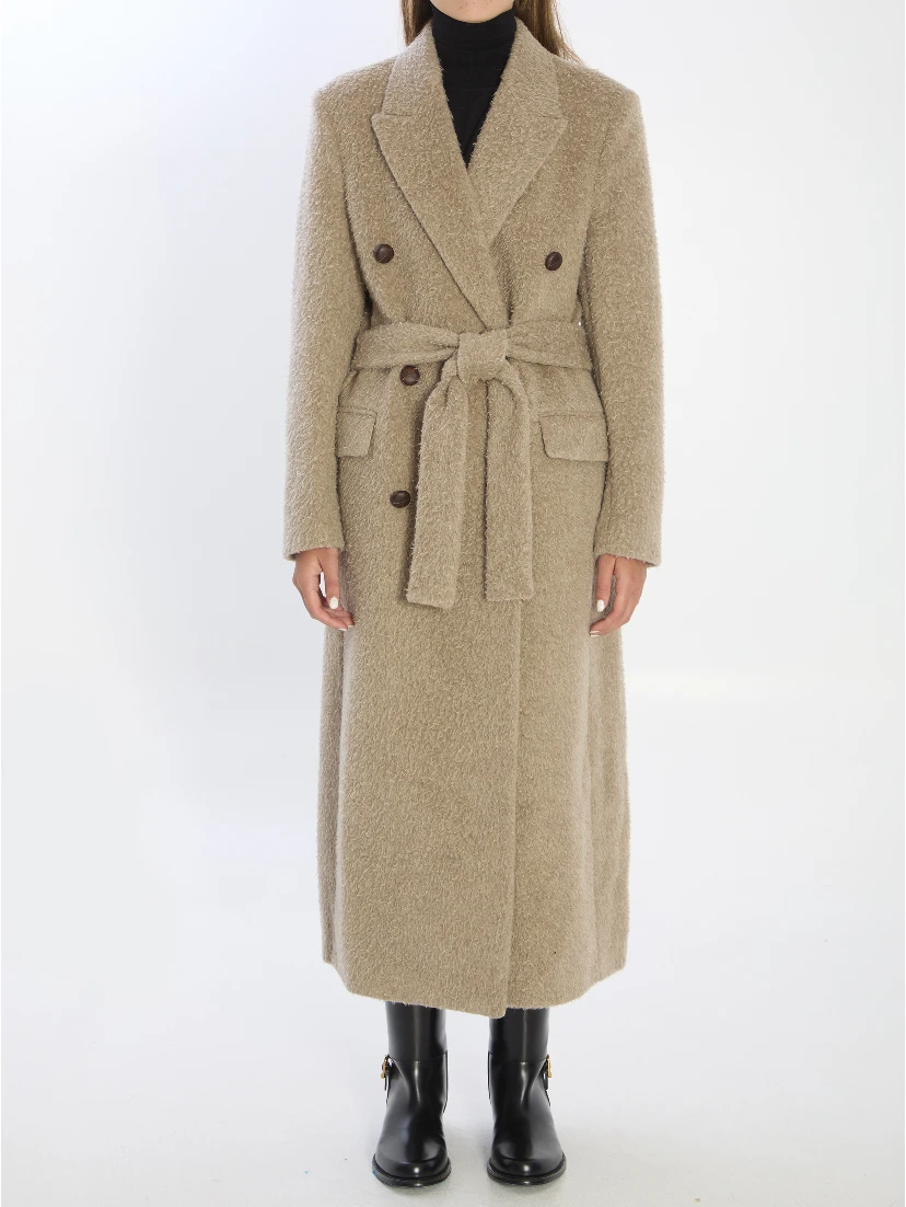 Greige double-breasted coat