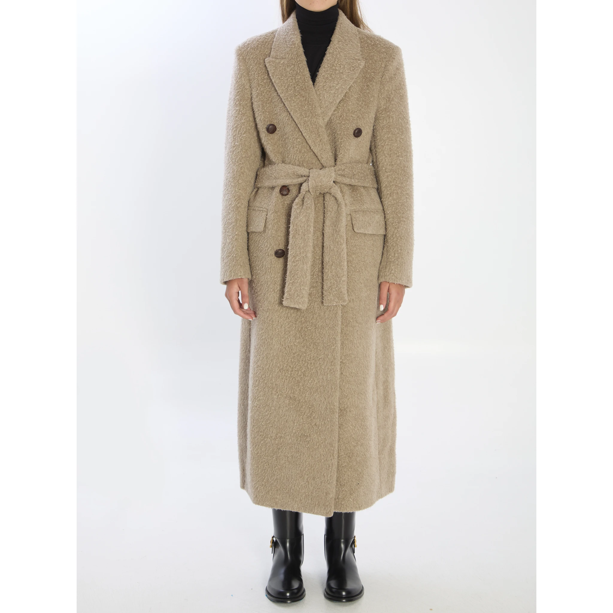 Greige double-breasted coat