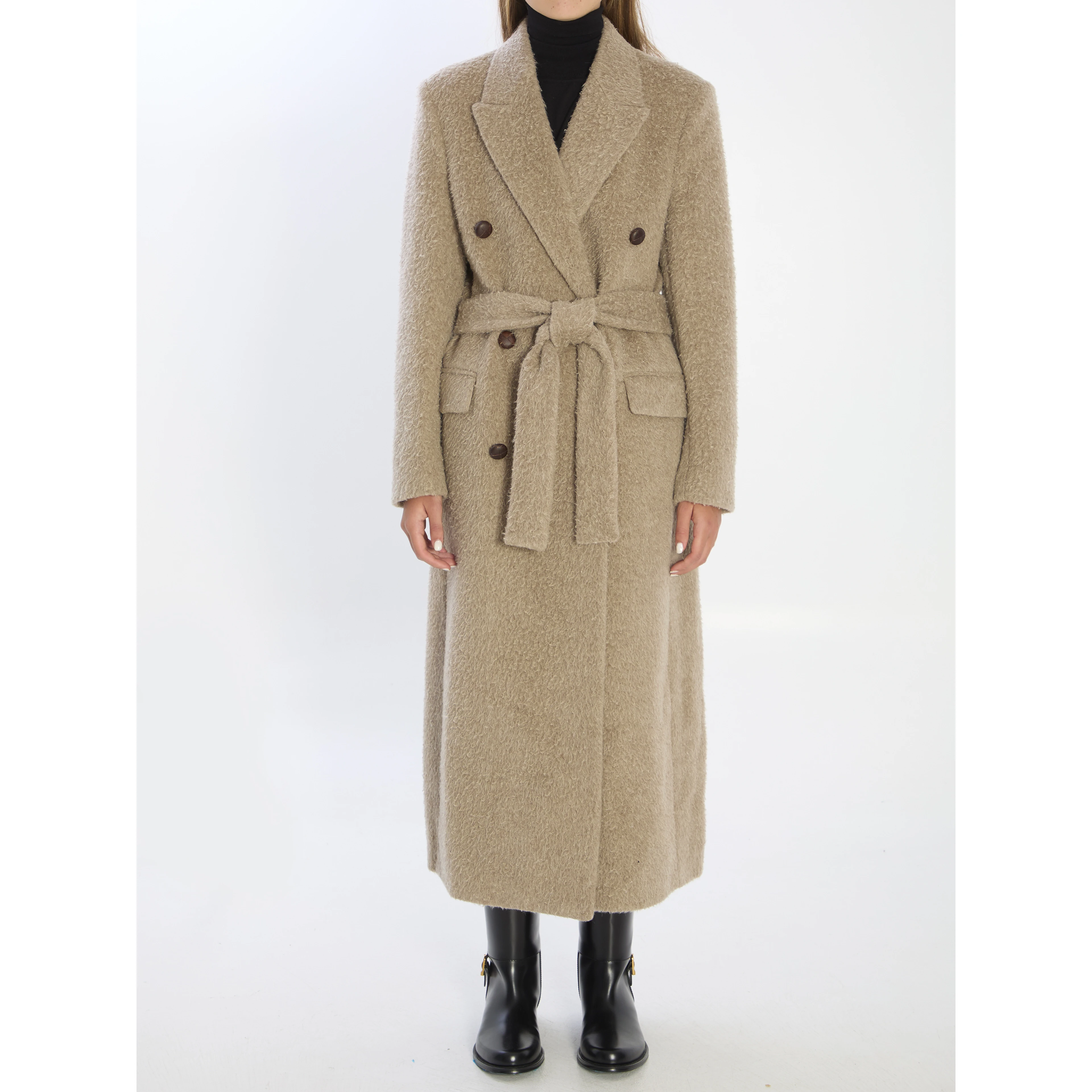 Greige double-breasted coat