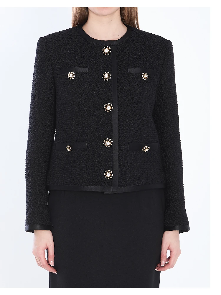 Tweed single-breasted jacket