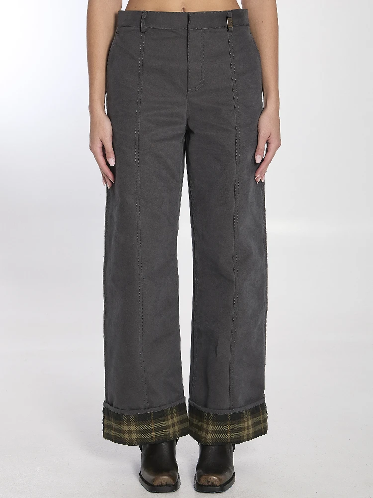 Trousers in cotton and nylon