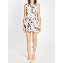 Pink bouclé mini dress