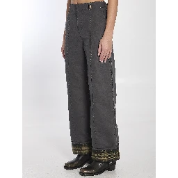 Trousers in cotton and nylon