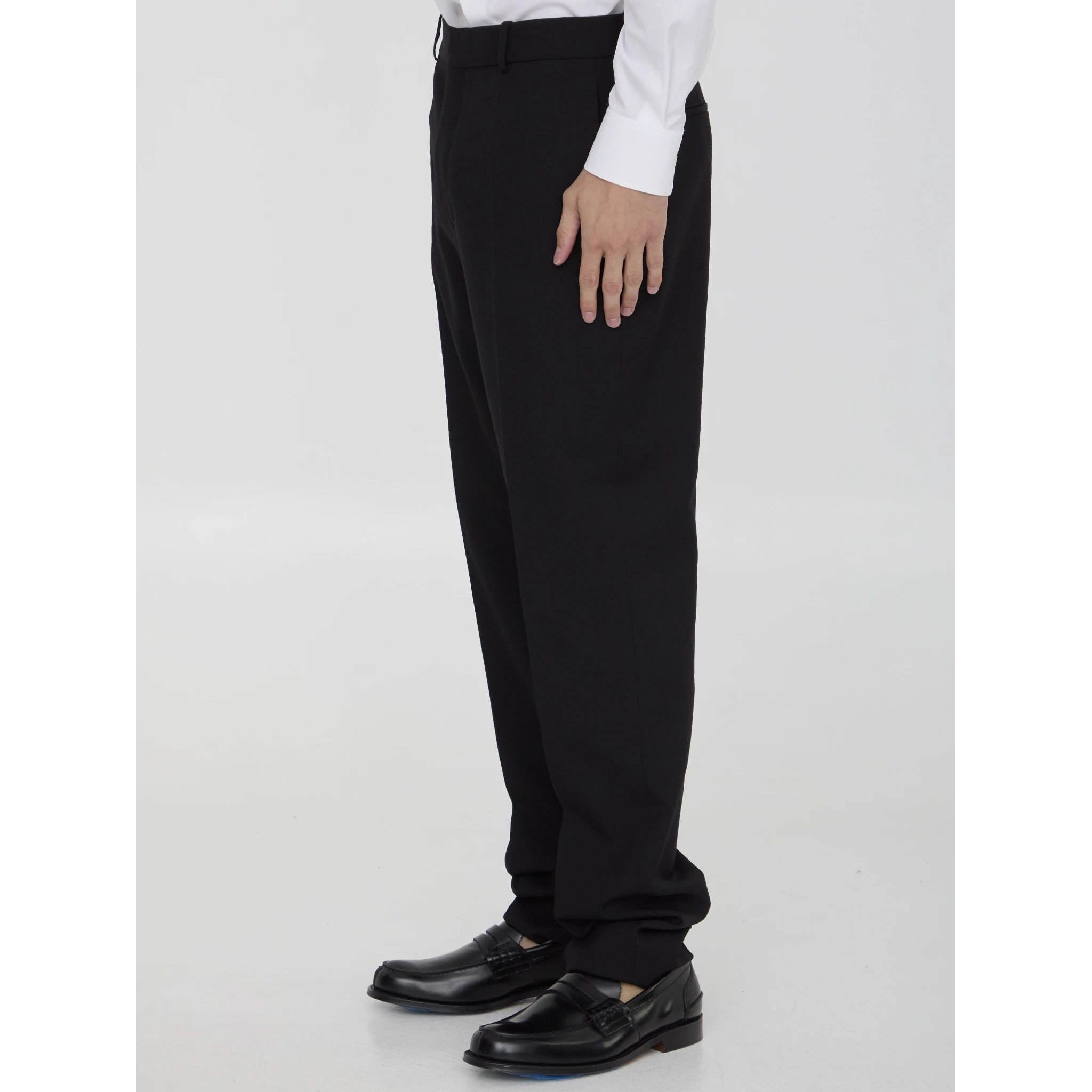 Wool gabardine trousers