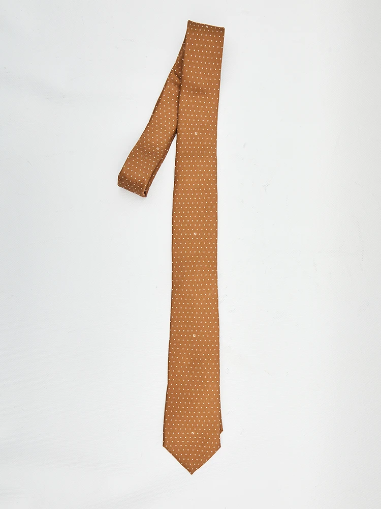 Brown silk tie