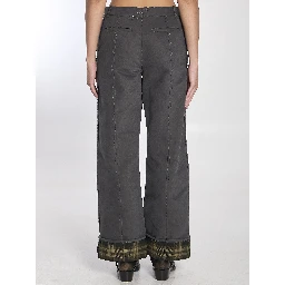 Trousers in cotton and nylon