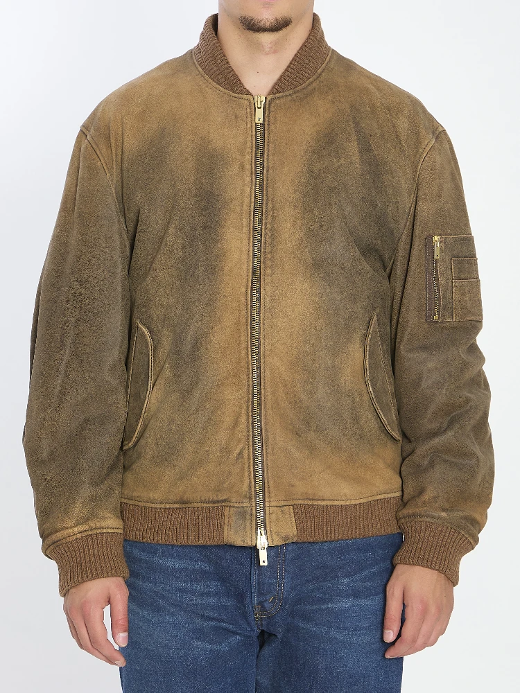 Bomber leather jacket