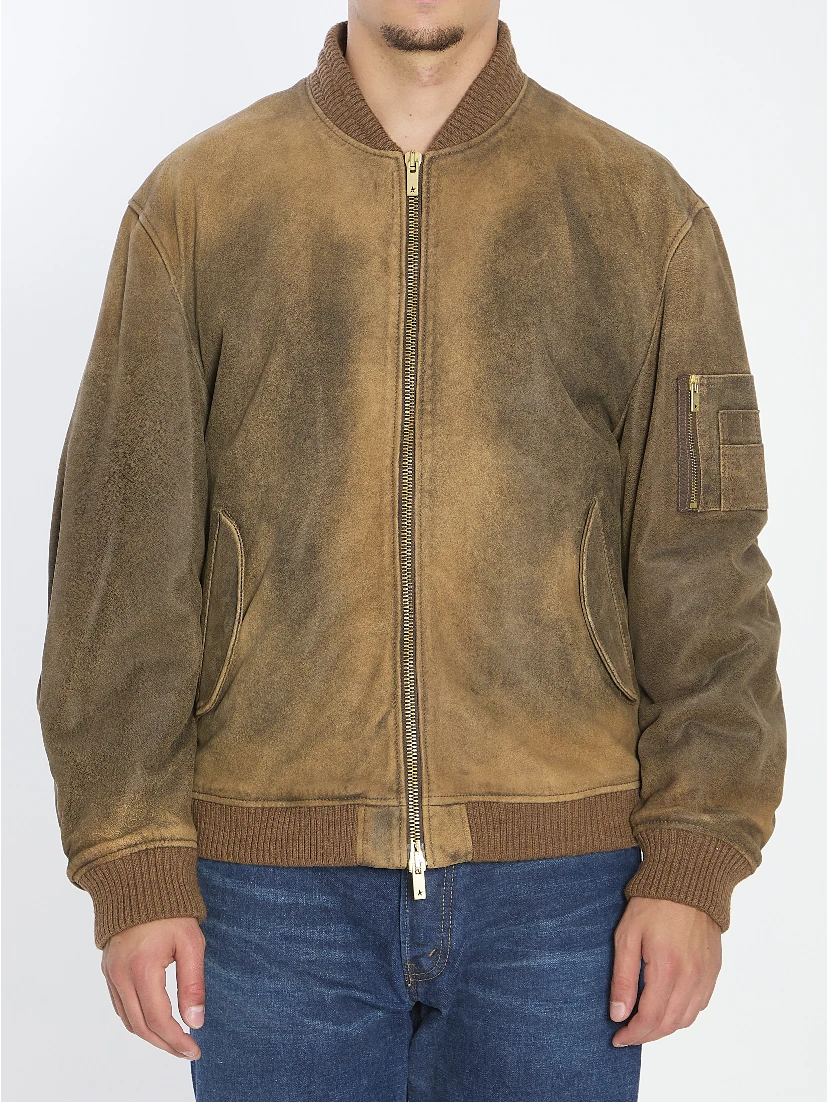 Bomber leather jacket
