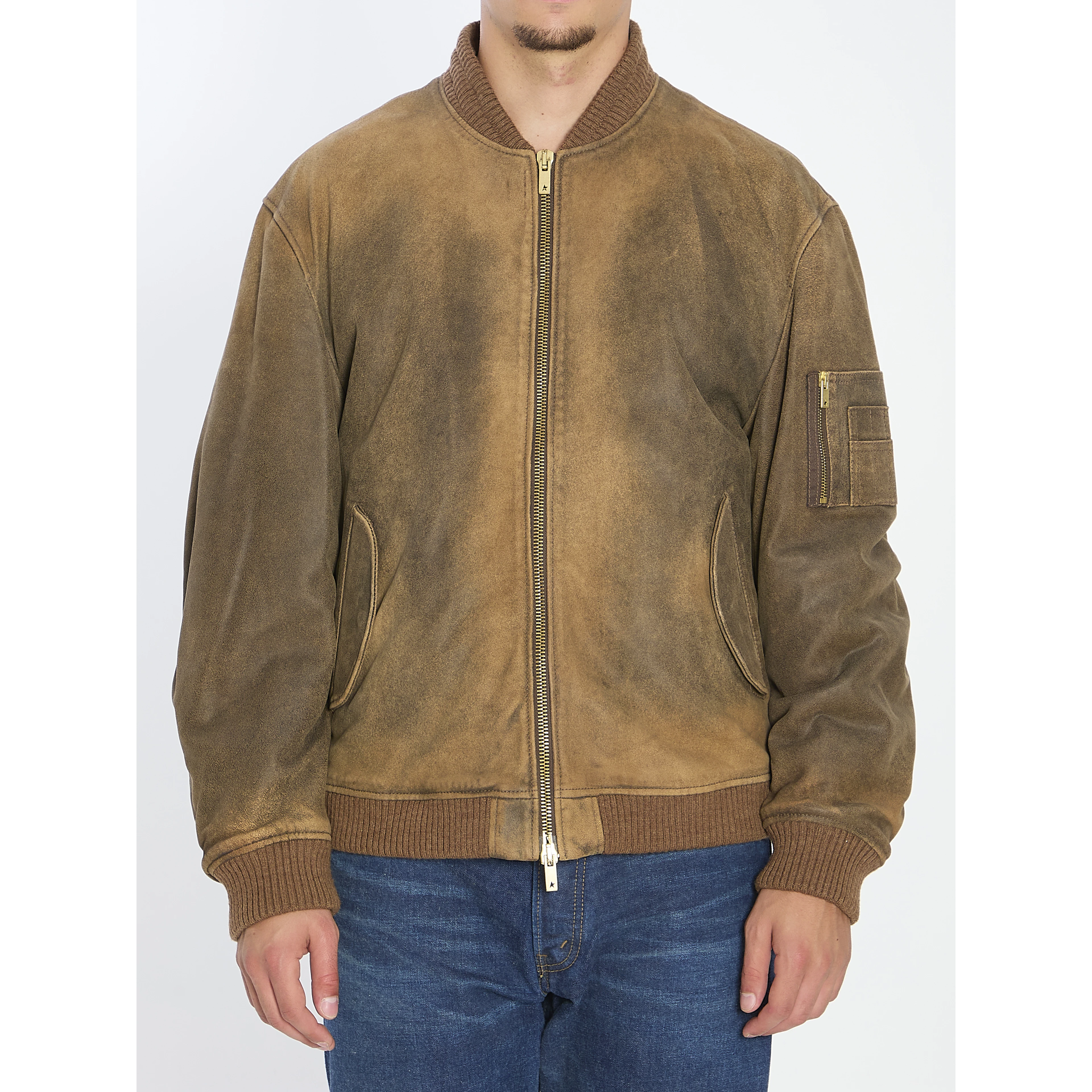 Bomber leather jacket