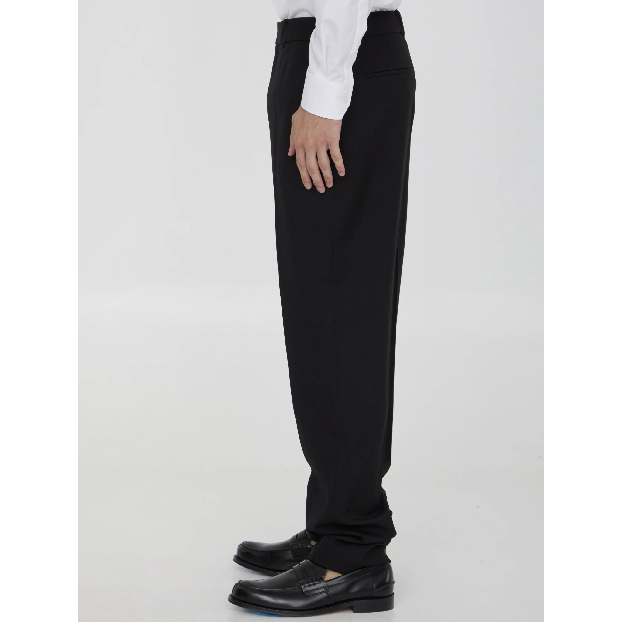 Wool gabardine trousers