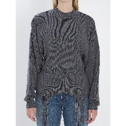 Pullover with lingerie garter