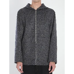 Hooded wool blouson
