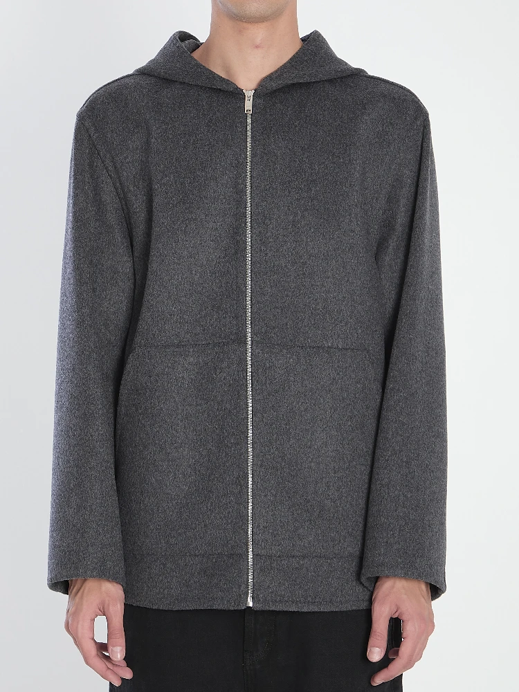 Hooded wool blouson