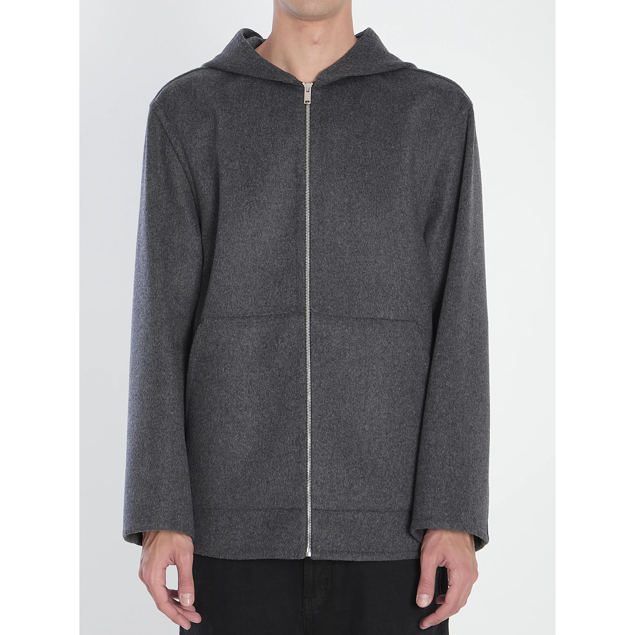 Hooded wool blouson