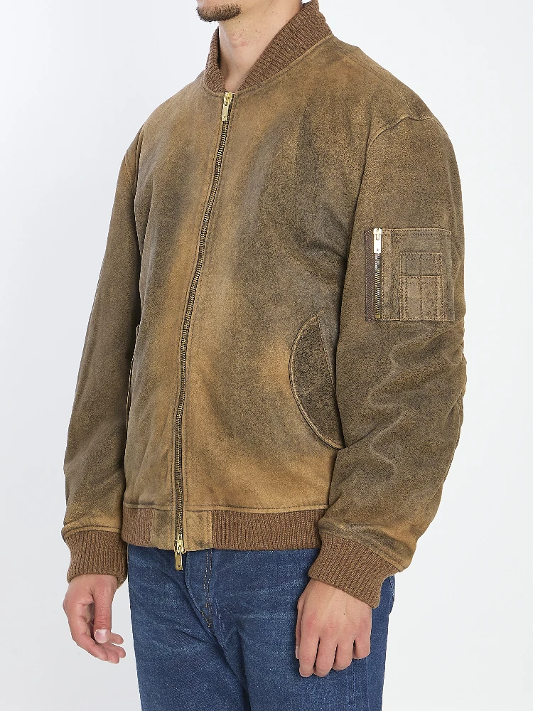 Bomber leather jacket alternative
