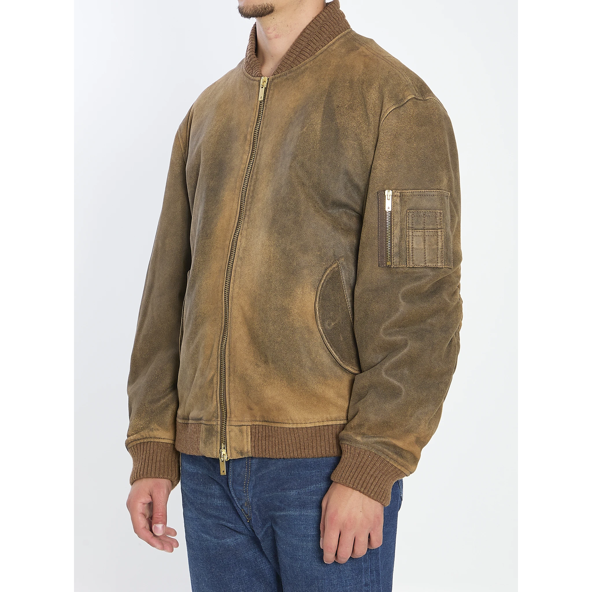 Bomber leather jacket