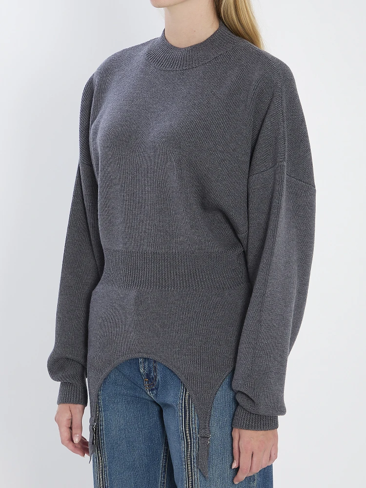 Pullover with lingerie garter alternative