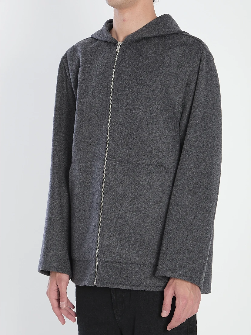 Hooded wool blouson