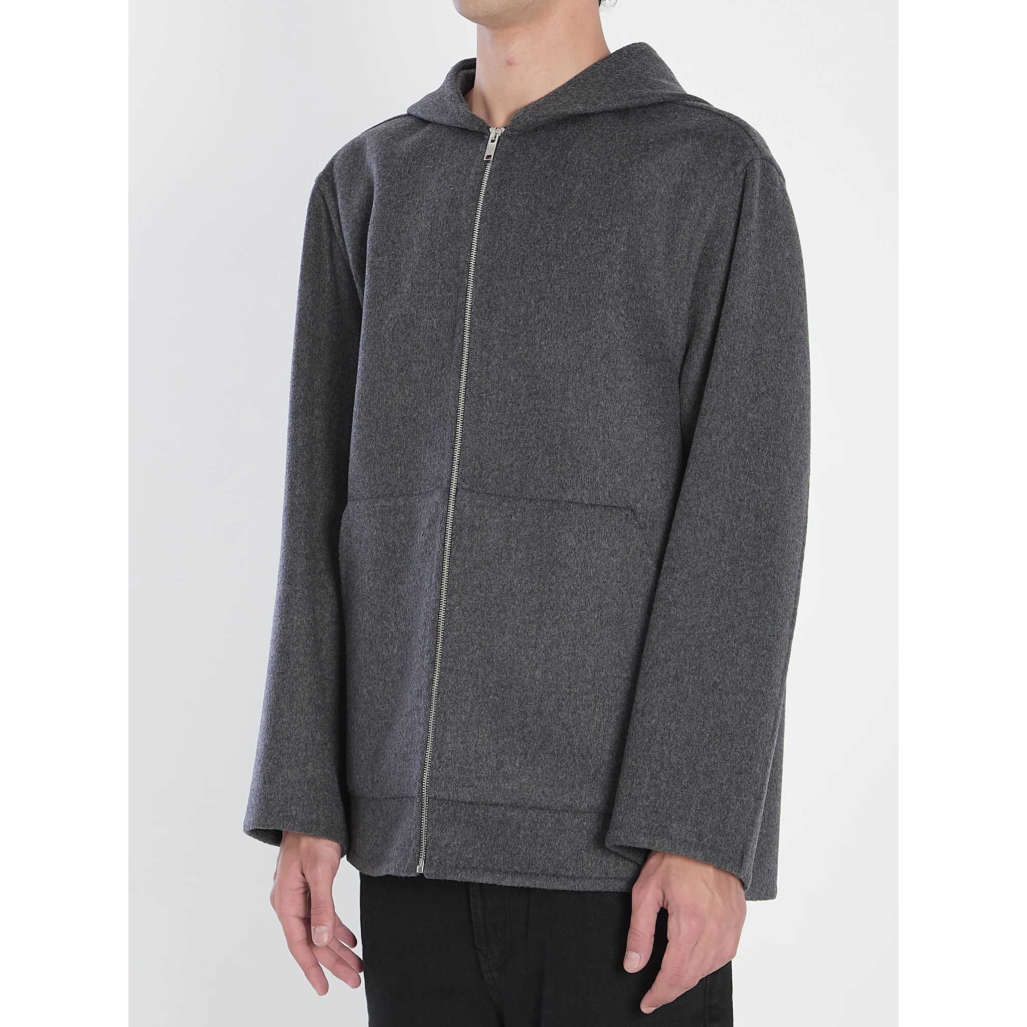 Hooded wool blouson
