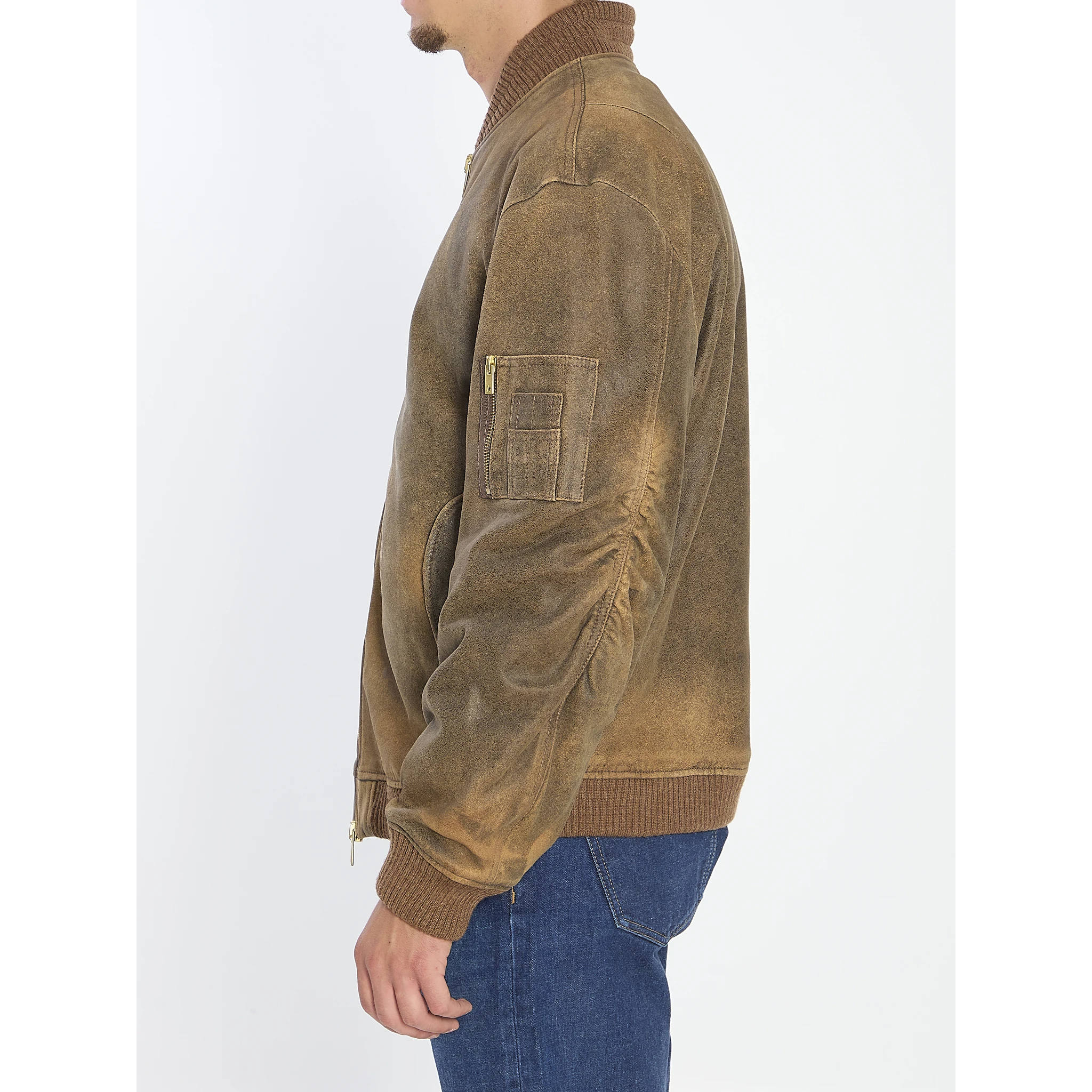 Bomber leather jacket