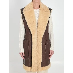 Shearling long vest