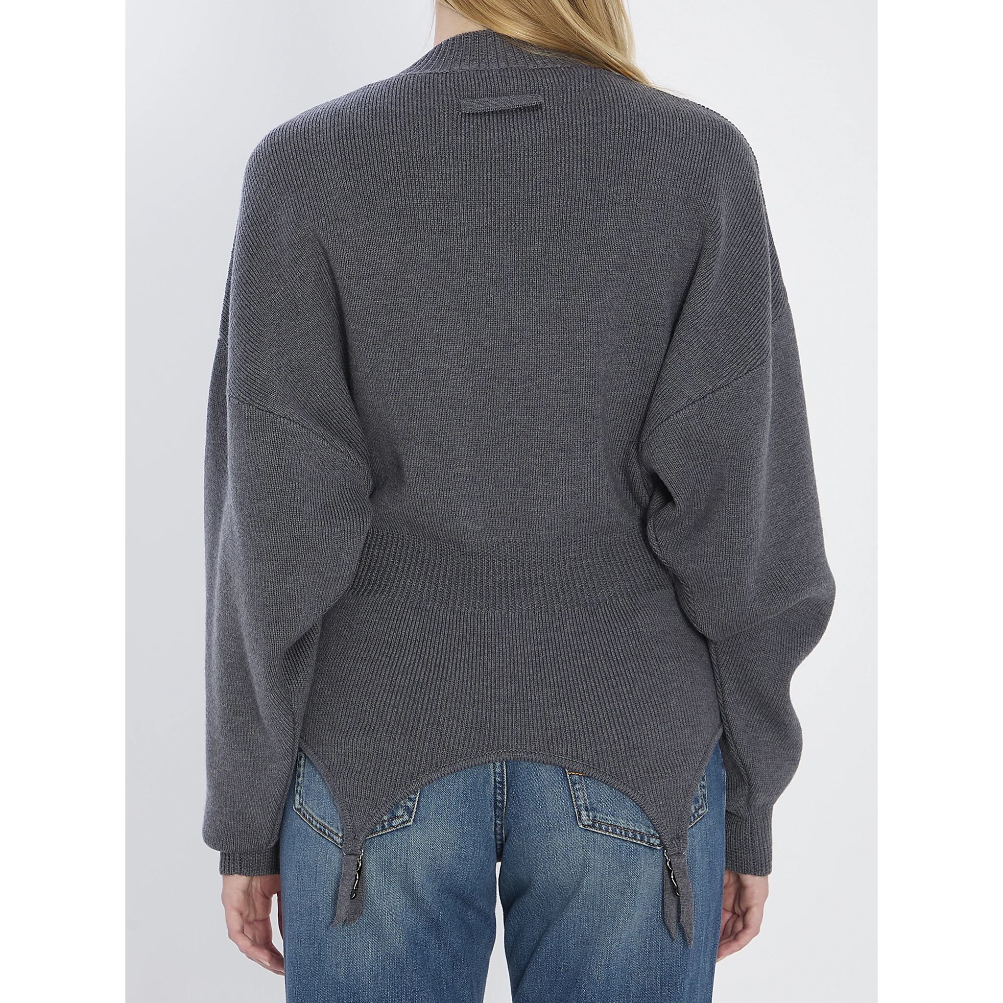 Pullover with lingerie garter