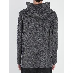 Hooded wool blouson
