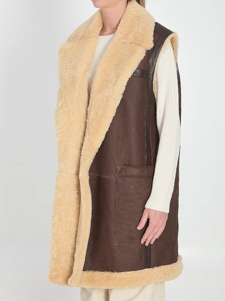 Shearling long vest alternative