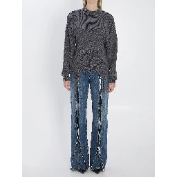 Pullover with lingerie garter