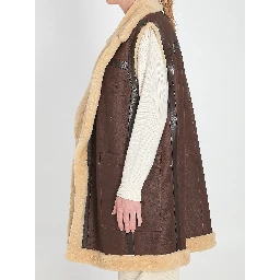 Shearling long vest