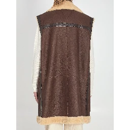 Shearling long vest
