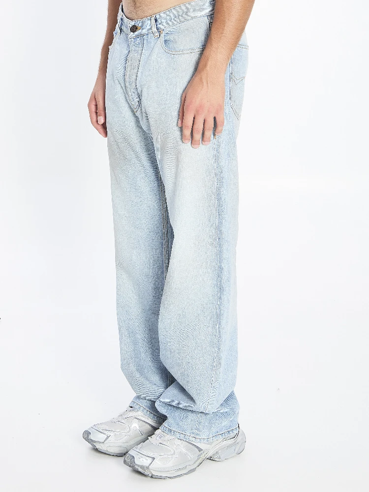 Distressed relaxed jeans alternative