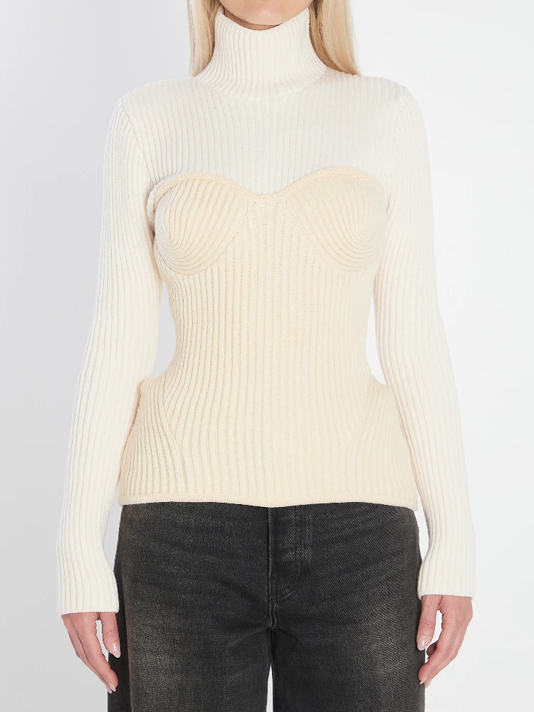 Ribbed knit pullover