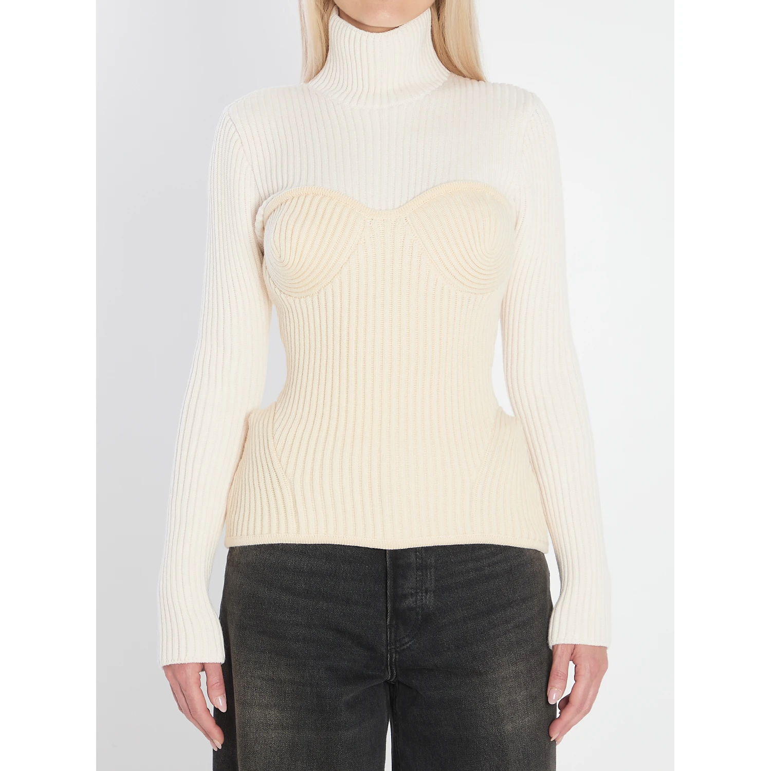 Ribbed knit pullover