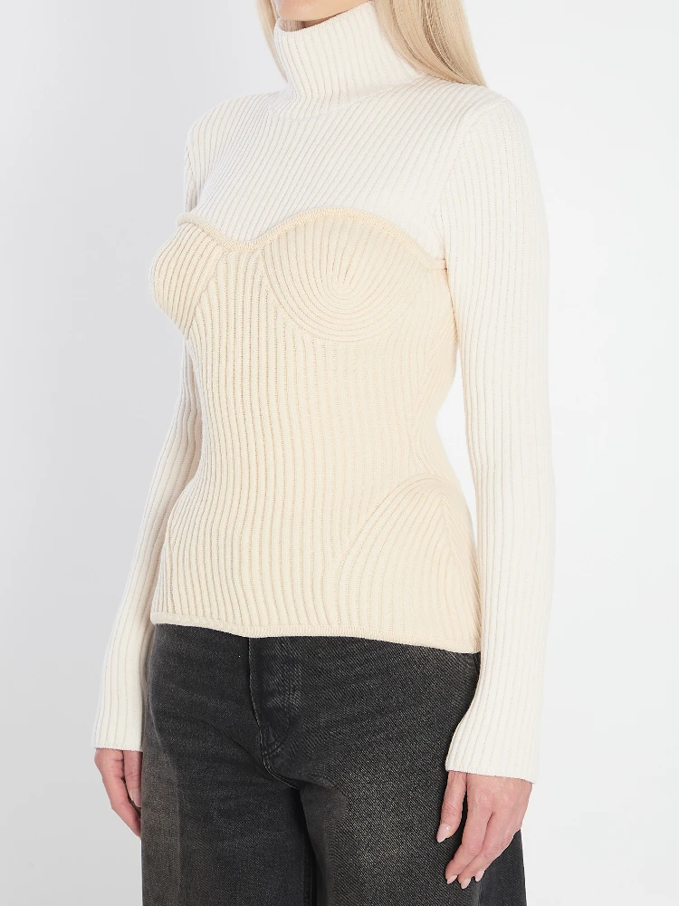 Ribbed knit pullover alternative