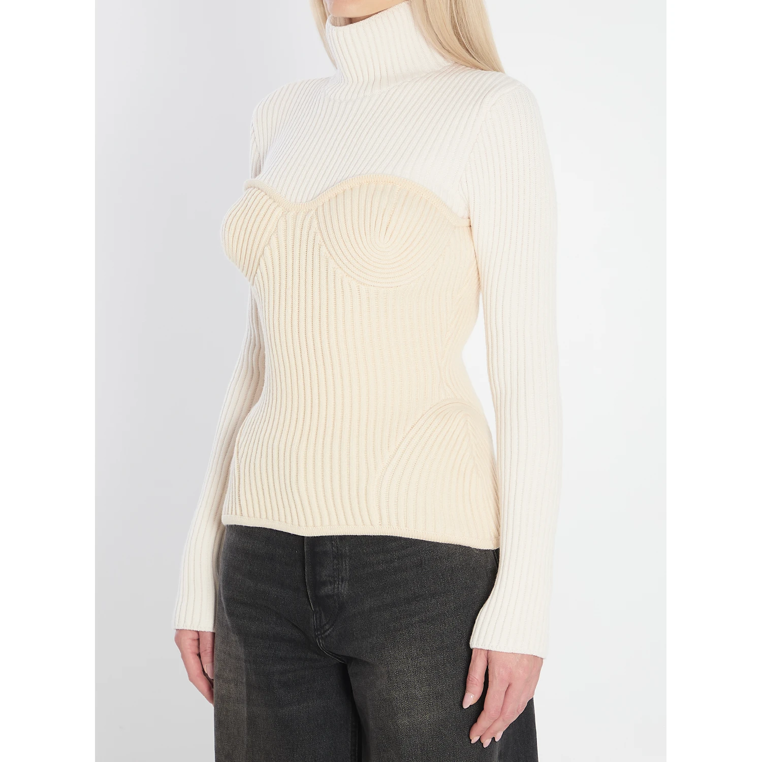 Ribbed knit pullover