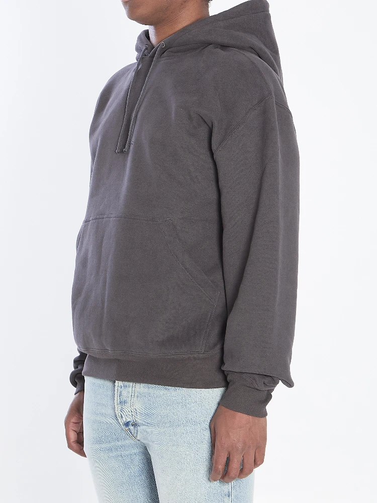 Hoodie with logo in cotton alternative