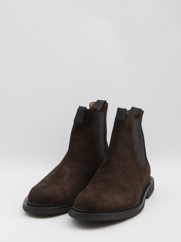 Chelsea boots in waxed suede alternative