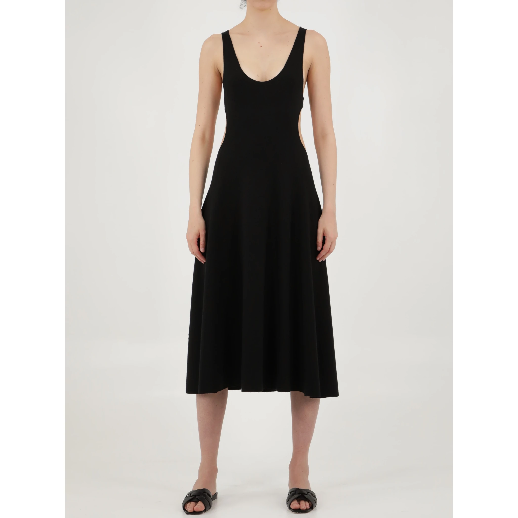 Cut-out wool dress