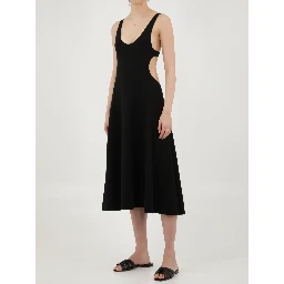 Cut-out wool dress