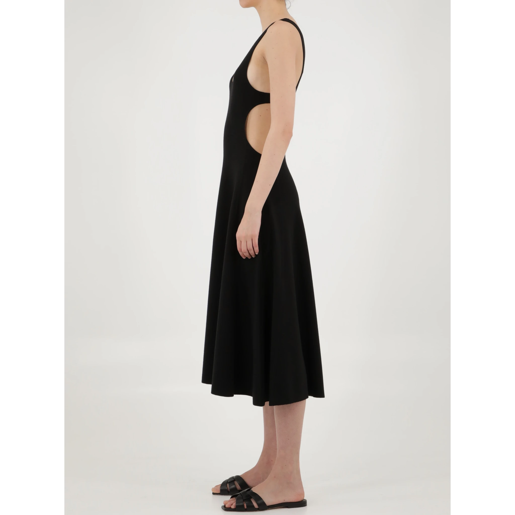 Cut-out wool dress