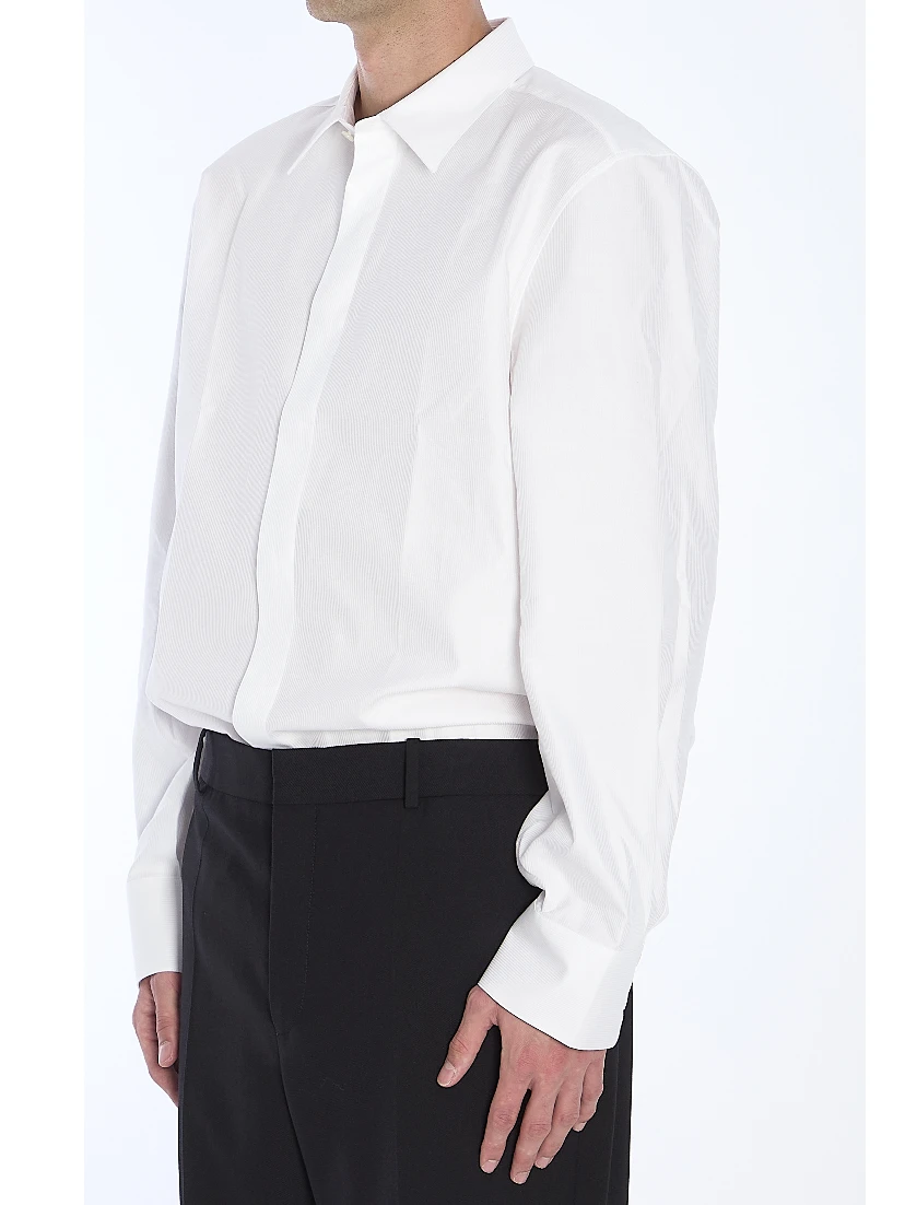 Shirt in striped cotton poplin