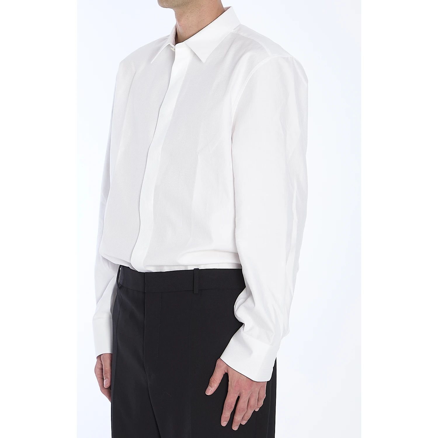 Shirt in striped cotton poplin