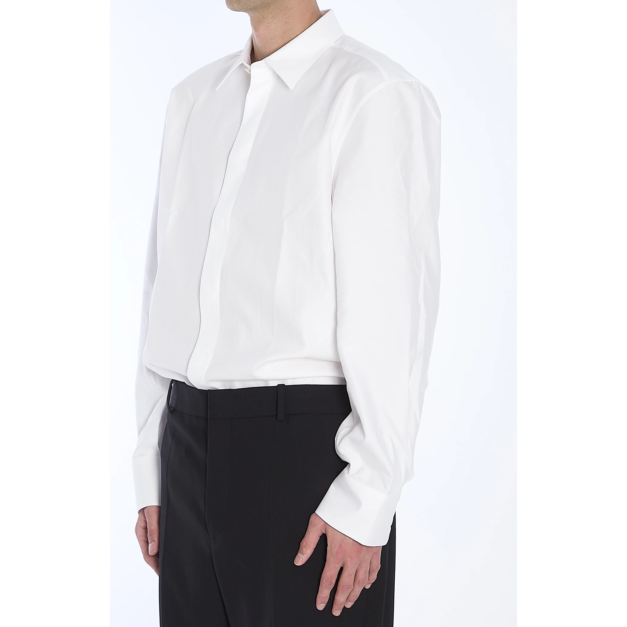 قميص من قماش البوبلين القطني المخطط