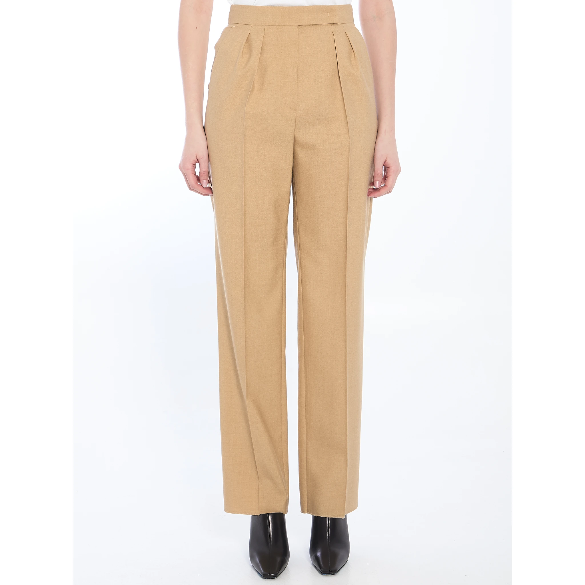 Mohair, wool and silk trousers