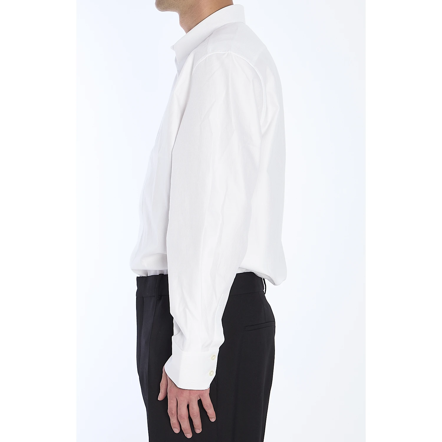 Shirt in striped cotton poplin
