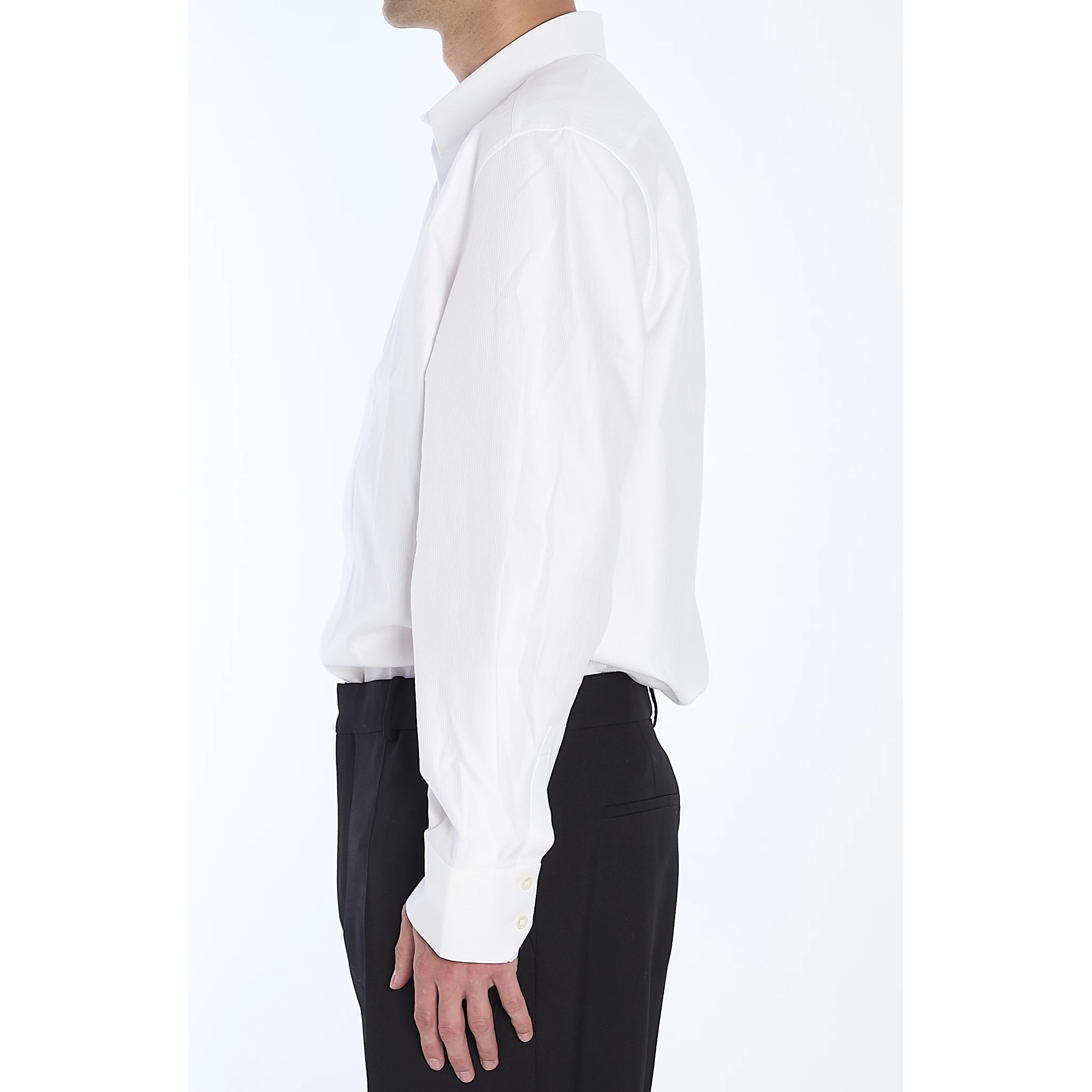 قميص من قماش البوبلين القطني المخطط