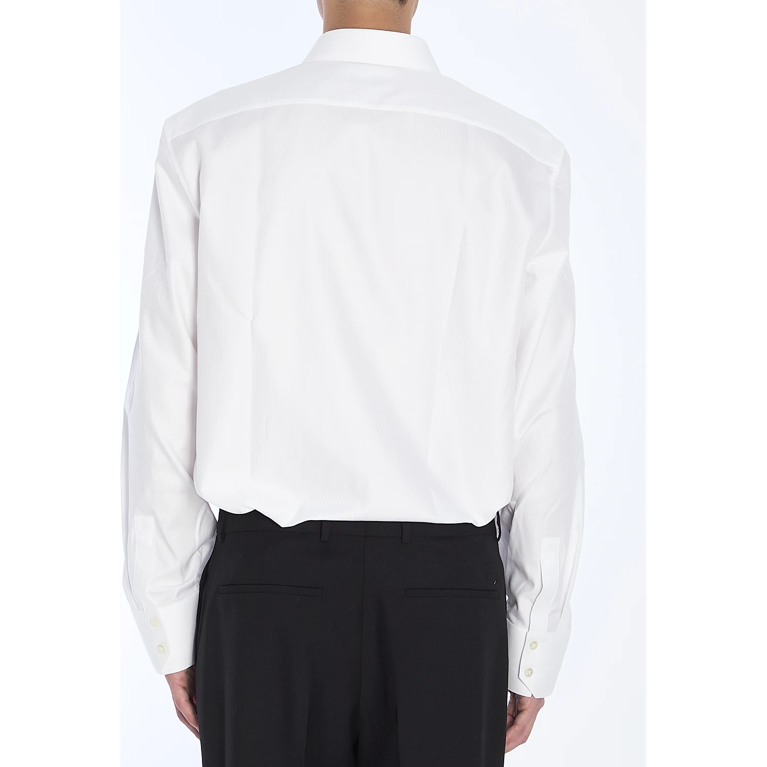 Shirt in striped cotton poplin